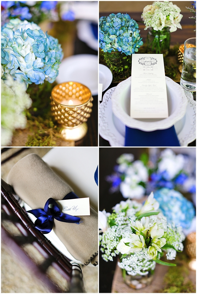 View rustic wedding navy wedding floral details