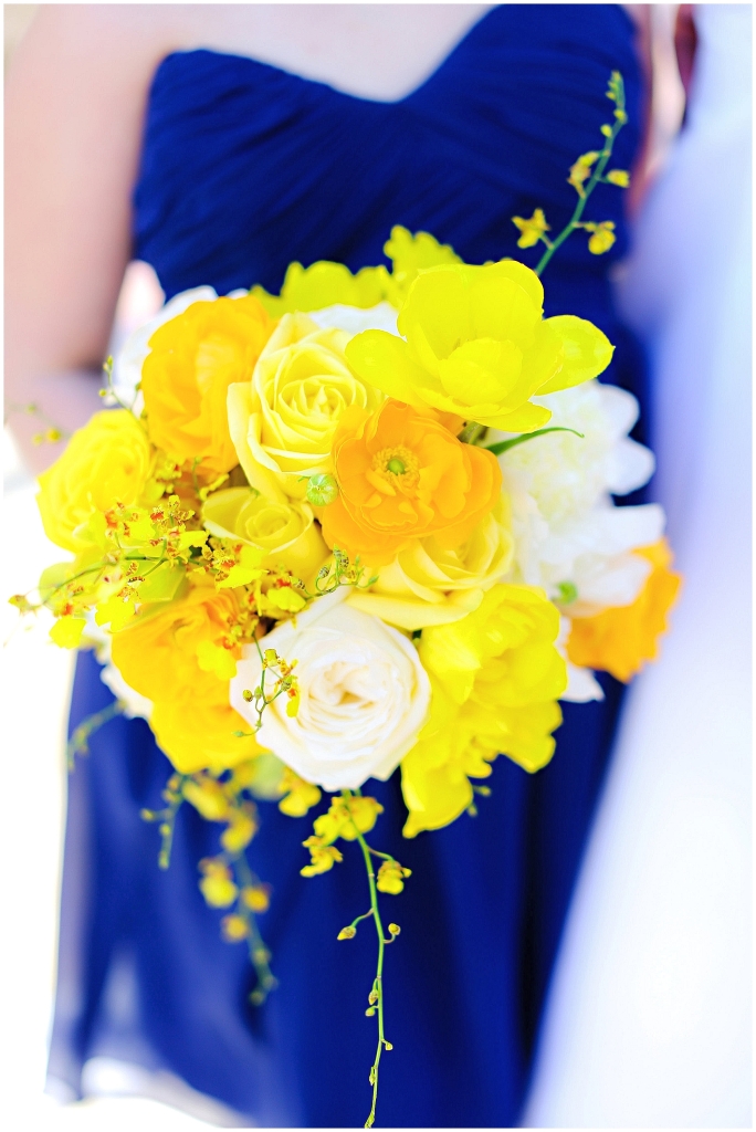 Yellow and Navy Wedding Yellow Bouquet