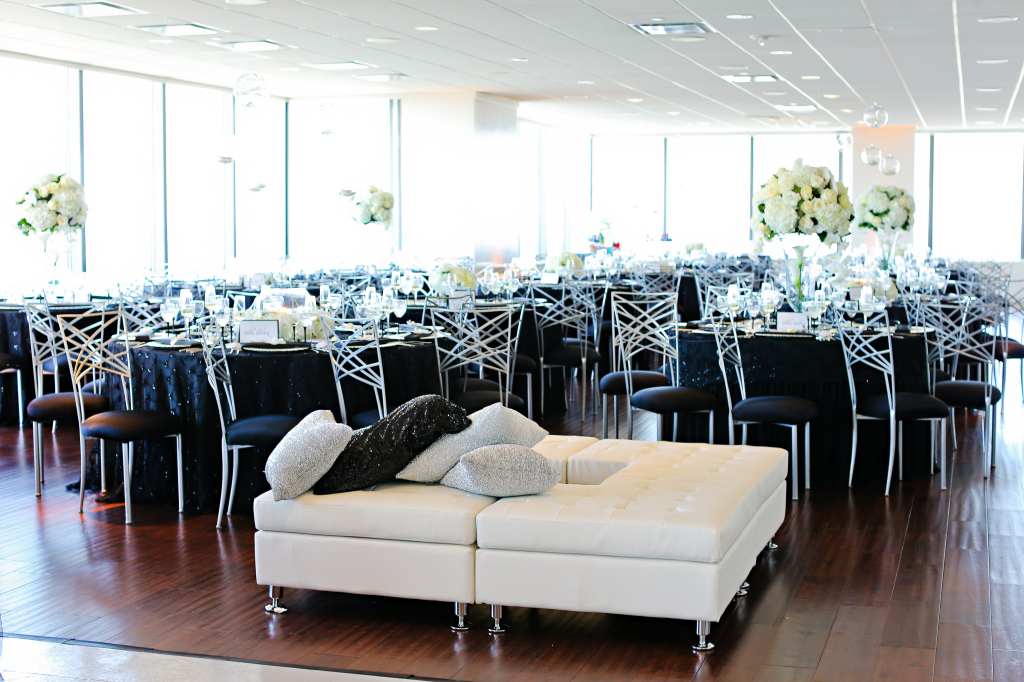 D'Amore Black and White Modern Wedding White Florals 