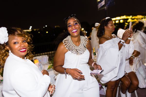 guests dressed in white at the 2021 Indianapolis Diner en Blanc