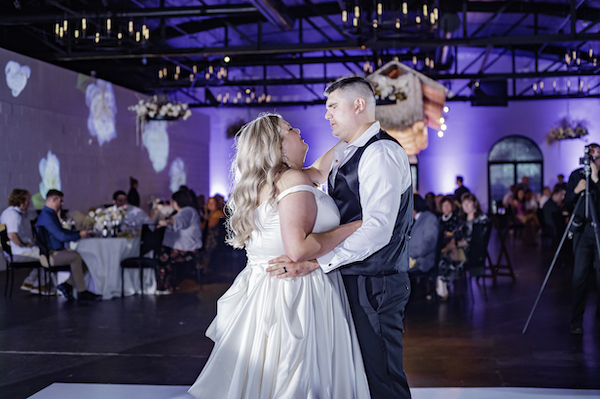 Bride and groom during their first dance 