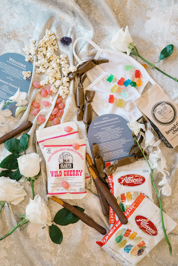 wedding gift bag with local Indiana treats