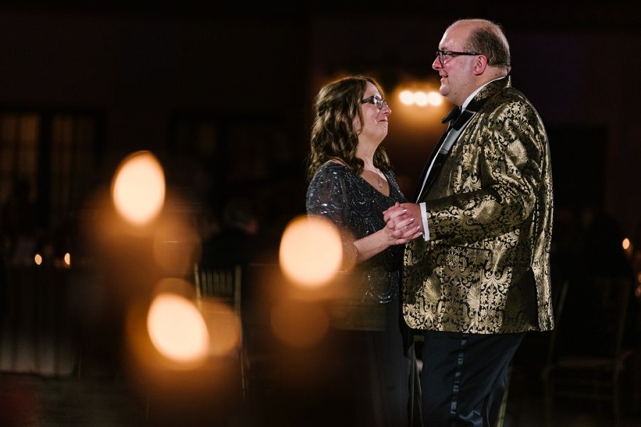 groom dancing with his mother at his west baden wedding reception