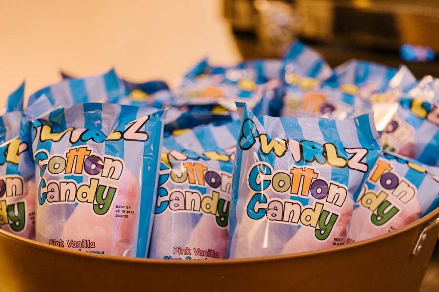 Cotton Candy was one of several fiar foods served as late night snacks at this West Baden Springs carousel themed wedding