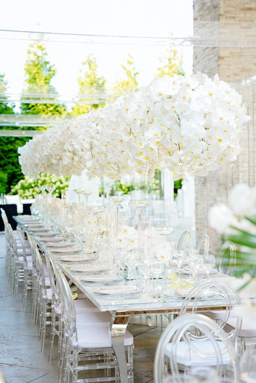 all white orchid wedding 