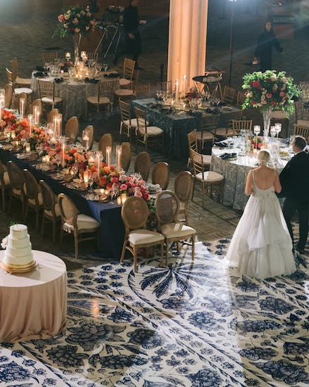 bride and groom seeing their reception created by the team of ImGINAtion after Gina's passing