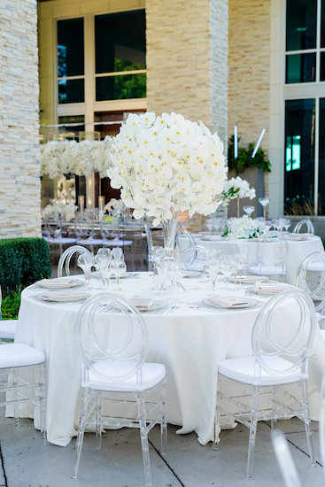 Indianapolis all white orchid wedding reception