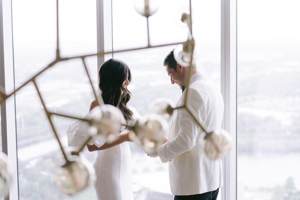 Indianapolis bride and groom's first look