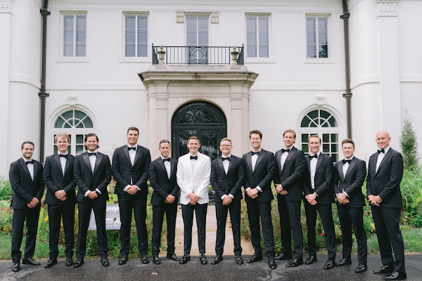 Groom and groomsmen at Newfields