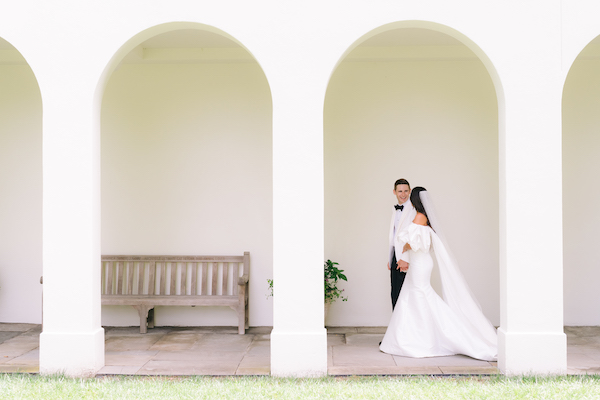 Bride and groom portraits at newfields