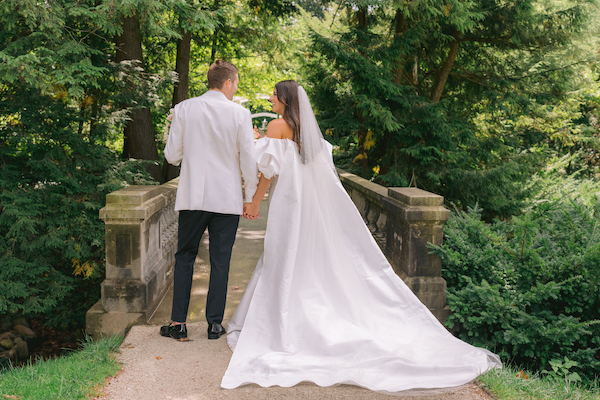 Bride and groom portraits at newfields