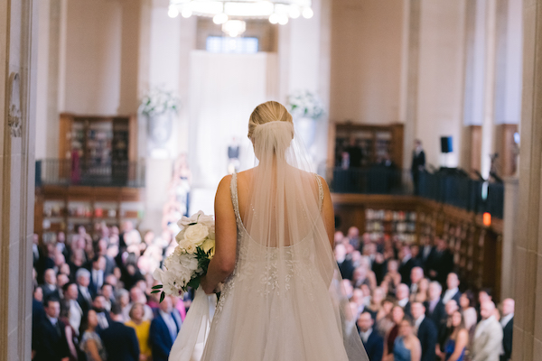 Indianapolis bride at her Central Library wedding ceremony