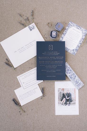 flyaway photo of an Indianapolis couple's custom wedding invitations