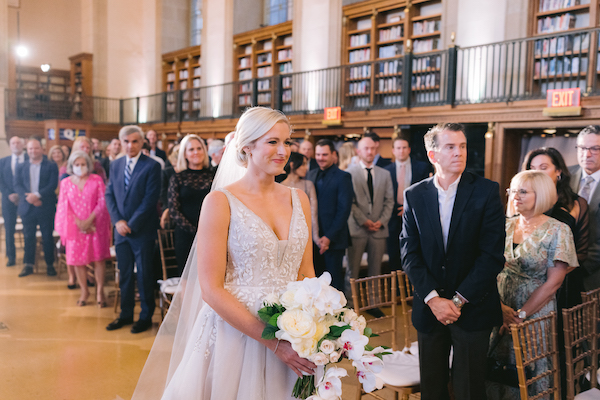 beautiful bride at the Indianapolis Central Library
