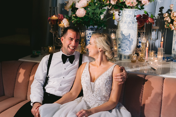 Indianapolis bride and groom enjoying their wedding reception