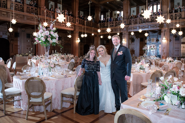 Bride and groom's sneak peek at their luxurious wedding reception by Mon Amie Events