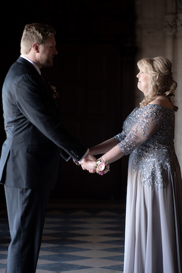 Indianapolis groom seeing his mom before his wedding