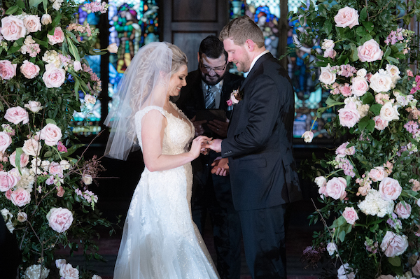 Wedding ceremony at the Scottish Rite Cathedral in Indianapolis