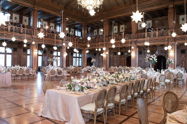 Starry Night themed wedding reception at the Scottish Rite Cathedral in Indianapolis