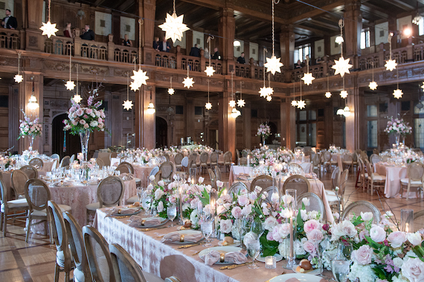 Starry Night themed wedding reception at the Scottish Rite Cathedral in Indianapolis