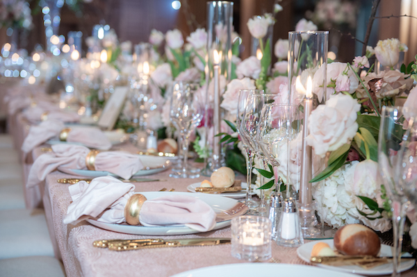 Starry Night themed wedding reception at the Scottish Rite Cathedral in Indianapolis