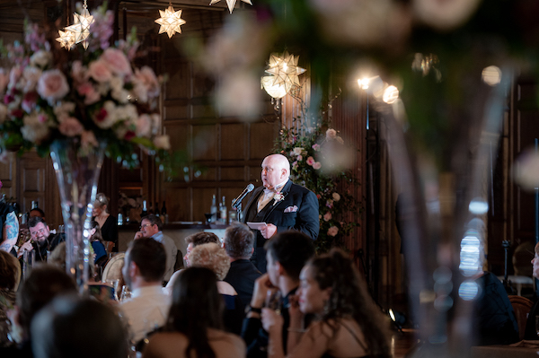 Father of the bride's toast at his daughter's wedding at the Scottish Rite Cathedral in Indianapolis