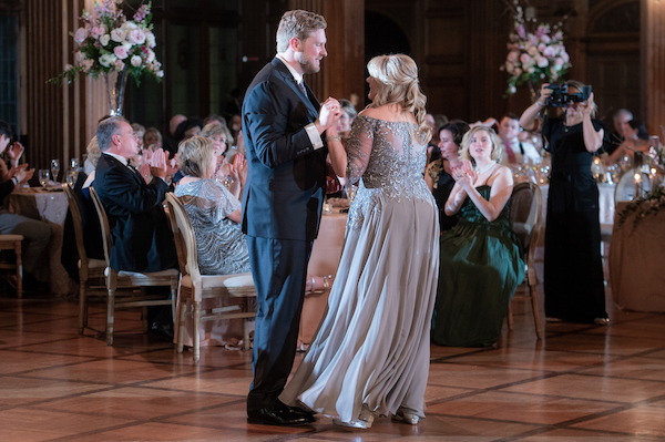 Mother-son dance during an Indianapolis wedding reception at the Scottish Rite Cathedral