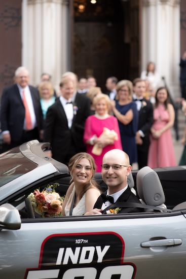 Indianapolis newlyweds surprised with an Indy 500 Pace Car as their transportation