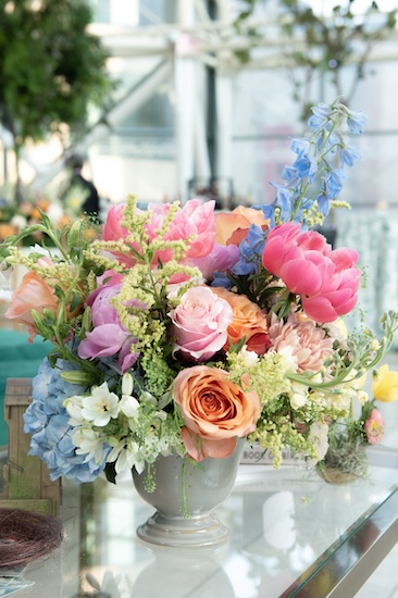 Colorful summer flowers for an Indianapolis wedding reception