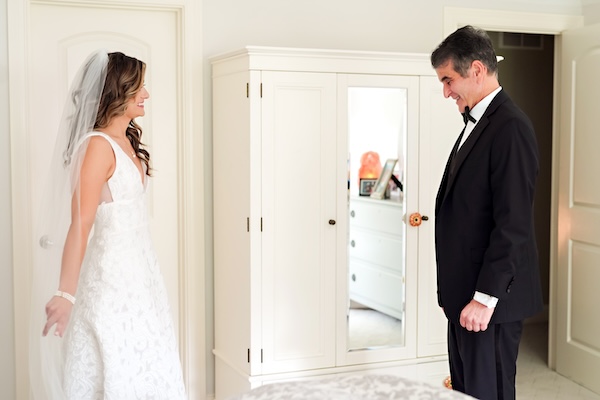 The Father of the bride sees his daughter for the first time