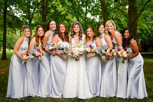 Carmel Indiana bride with her wedding party