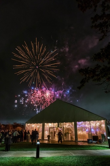 Fireworks at a Coxhall Gardens wedding