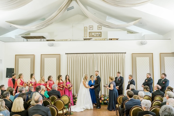 Wedding ceremony at Coxhall Gardens