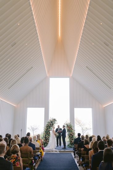 Wisconsin destination wedding ceremony in the Straits Chapel.