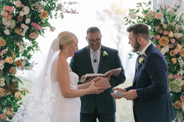 Wisconsin destination wedding ceremony in the Straits Chapel.