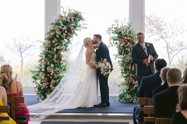 Wisconsin destination wedding ceremony in the Straits Chapel.