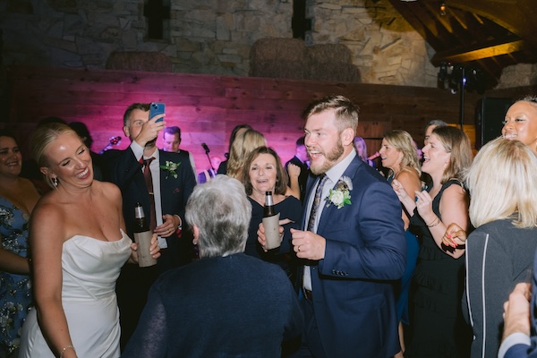 Bride and groom dancing at their Whistling Straits wedding reception.