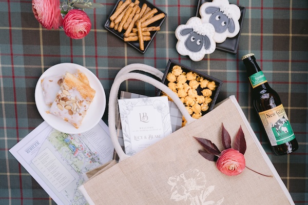 Fun wedding gift bag for a Wisconsin destination wedding.