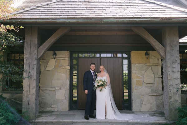 Bride and groom's wedding portraits at their Wisconsin destination wedding at the Kohler Resort and Whistling Straits.