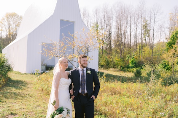 Bride and groom's wedding portraits at their Wisconsin destination wedding at the Kohler Resort and Whistling Straits.