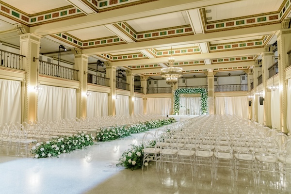 Luxurious Indiapolis wedding ceremony decor.