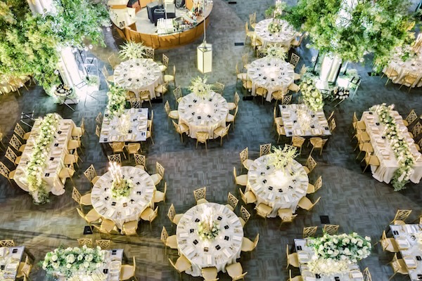 Luxurious Indianapolis wedding reception at the Central Library.