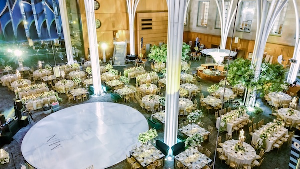 Luxurious Indianapolis wedding reception at the Central Library.