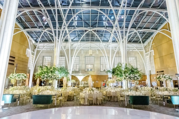 Luxurious Indianapolis wedding reception at the Central Library.