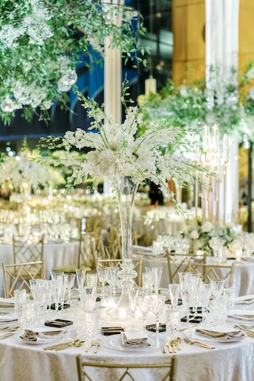 Luxurious Indianapolis wedding reception at the Central Library.