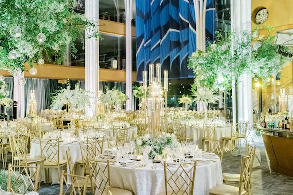 Luxurious Indianapolis wedding reception at the Central Library.