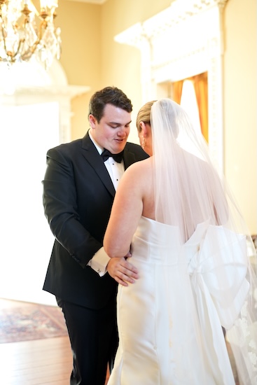 Bride and groom's first look