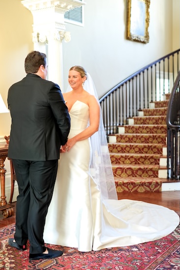 Bride and groom's first look