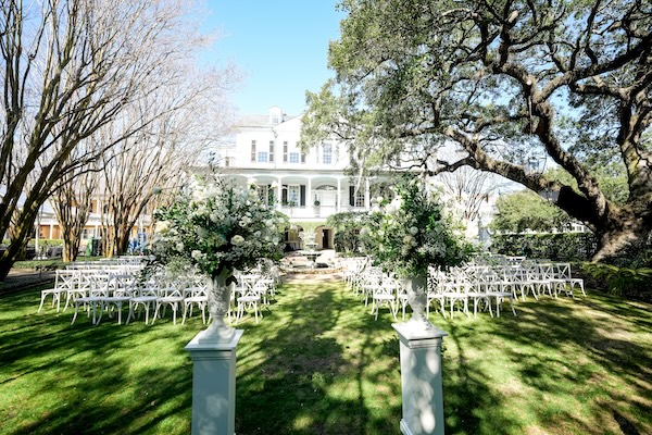 Outdoor wedding cermeony for a Charleston destination wedding