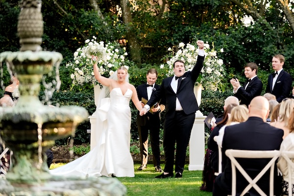 Just married! at the Governor Thomas Bennett House in Charleston South Carolina